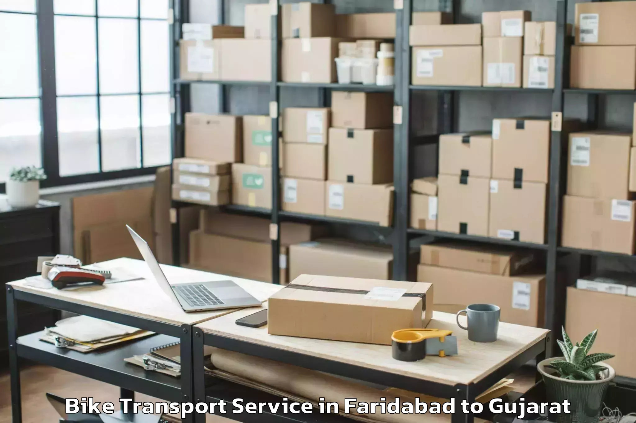 Reliable Faridabad to Savarkundla Bike Transport